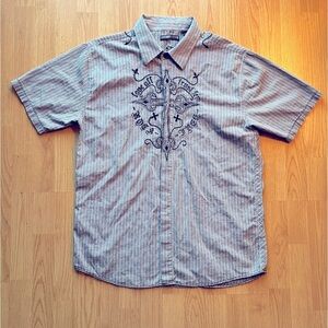 Indigo Star Button Down Shirt